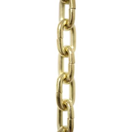 RCH Hardware CH-S53-14-PB-10 |12 Gauge Decorative Solid Steel Standard Link Fixture Chain | 10 Foot Increments |Polished Brass Finish