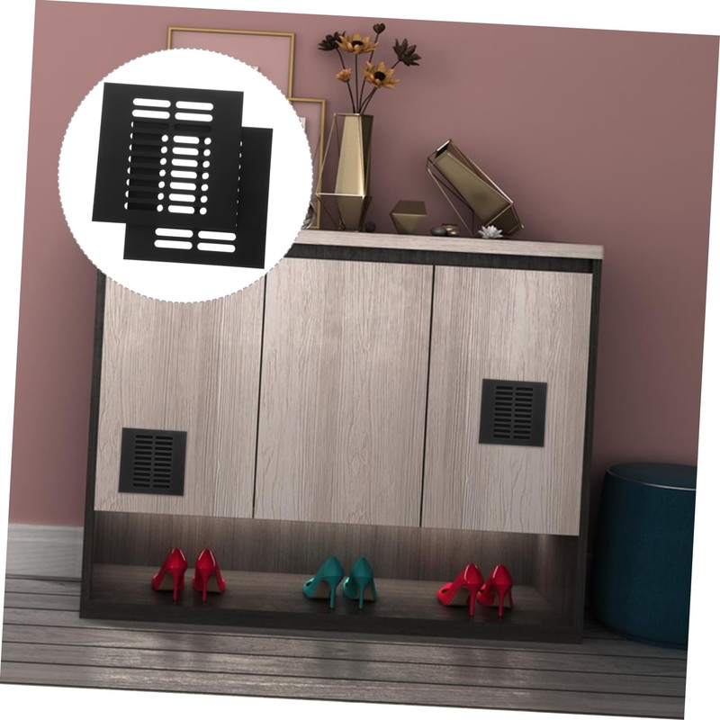 ULTECHNOVO 2Pcs Aluminum Alloy Shoe Cabinet Air Vent Grille Square