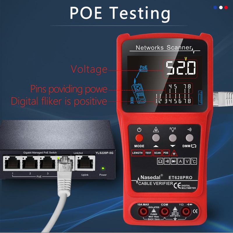 Network Cable Tester Wire Tracker Tone Generator Ethernet Tester Multimeter