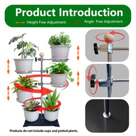 huulmood 5 Tier Table Top Plant Stand Small(Adjustable),Window Sill Plant Shelf,Tabletop Succulent Stand for Windowsill Desktop Window Ledge Countertop Narrow Space