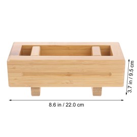 Yardwe Bamboo Wooden Sushi Press Mold Box, Traditional Oshizushi Maker for Rice Rolls, Diy Sushi Making Kit for Beginners and Home Use, 8.66 X 3.74 X 3.14 Inches