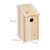 Relaxdays Nesting Box for Birds, for Hanging, Untreated Wood, Escape