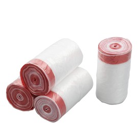 EudokkyNA Clear Drawstring Garbage Bags, Kitchen Trash Bags, 4 Rolls/240 Bags (3 gallon)