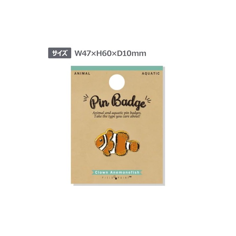 World Shoji 106836 Aquatic Pin Badge Clownfish