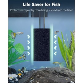 Pawfly Pre-Filter Sponge Fish Tank Filter Anti-Suction Foam Cover Rolls for Small Fish Shrimp, High-Density Filter Sponge for Mechanical Filtration, 12 Pack