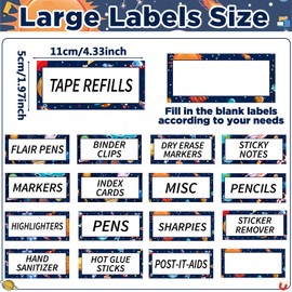 54Pcs Teacher Toolbox Labels Classroom Decoration Self-Adhesive Outer Space Toolbox Sticker Solar System Tool Box Storage Decal Astronaut Organizer Container Decor for Back to School Teacher Supplies