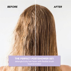 TADA Natural Beauty Set Hair Brush Detangler for All Hair Type Curly, Thick, Wavy, and Thin Hair - Hair Brush Set for Women, Men, Kids (3PK Lavender)