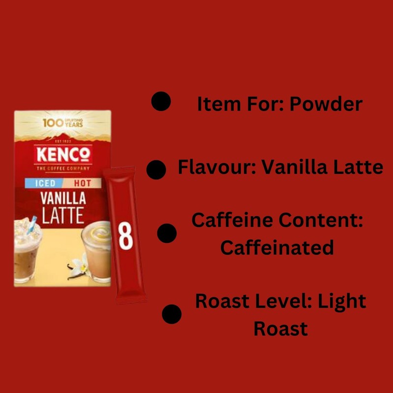 Vanilla Latte Bundle with Iced/Hot Coffee Flavour 4 Packs Instant
