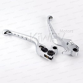 KiWAV edge cut Ergonomic hand control levers chrome for Harley 96-07 Dyna Sportster Touring