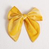 Yellow Velvet Ribbon Linen Hair Bows 5" Soft Velvet Fable