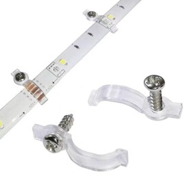 100-Pack LED Strip Mounting Clips - Secure & Easy Installation for LED Light Strips, Flexible Mounting Solutions for 10mm Wide Waterproof Strip Lights