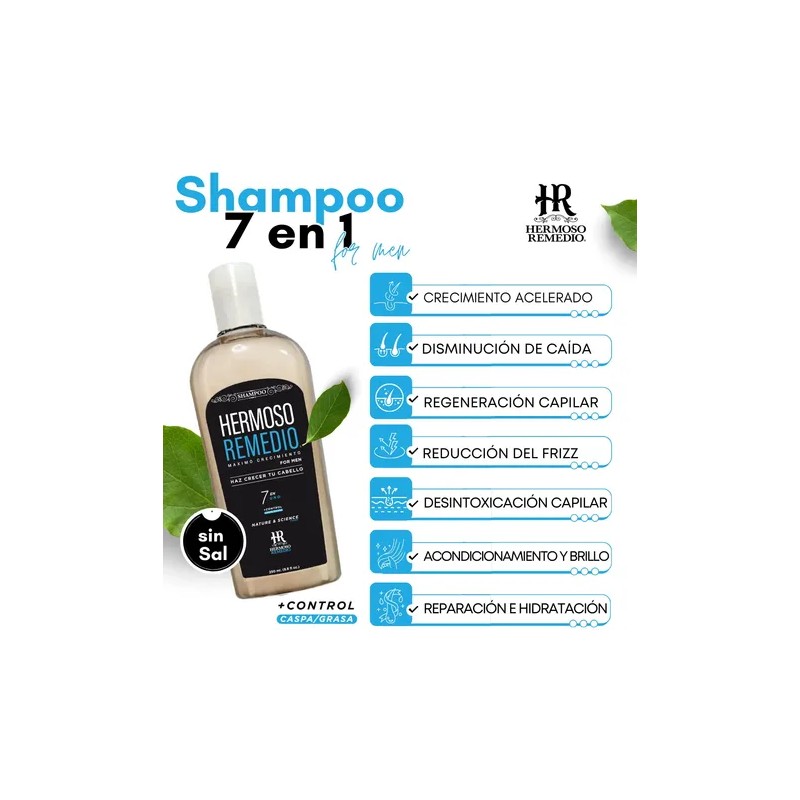 6 Shampoo Crecimiento Anticaída Reparador 7en1 Paquete Mixto