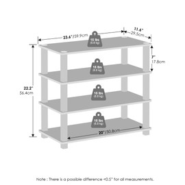 Furinno Turn-S-Tube 3-Tier Multipurpose Standing Shelves, Shoe Rack, Dark Cherry/Black, Set of 2