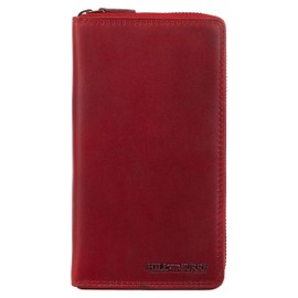 Hill Burry Wallet for waiters - unisex | genuine leather | robust workmanship and excellent handling | professional wallet for waiters | many compartments, red, Casual