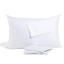 Toddler Travel Pillow Cases - 500 Thread Count 13 x 18 inch, Pack of 2 White Pillow Cover 100% Cotton Small Pillow Case for Kids, Zipper Closure Toddler Pillowcase 13x18, White Solid