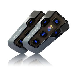 Logto Blasie GT1 Motorcycle Helmet Bluetooth Headset Intercom 2 Riders Music Share Helmet Communication System IPX6 Waterproof (Dual Pack-Black)