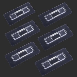 CARURLIFF 6 PCS Rectangular Shower Caddy Adhesive Replacement for Kitchen Bathroom Transparent Self-Adhesive Hooks Stickers for No Drilling Storage Shelf, Wall Mounted Corner Shelves, Set 6
