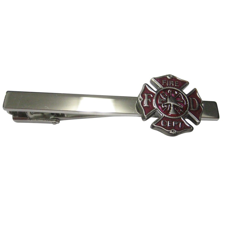 Kiola Designs Fire Fighter Emblem Square Tie Clip