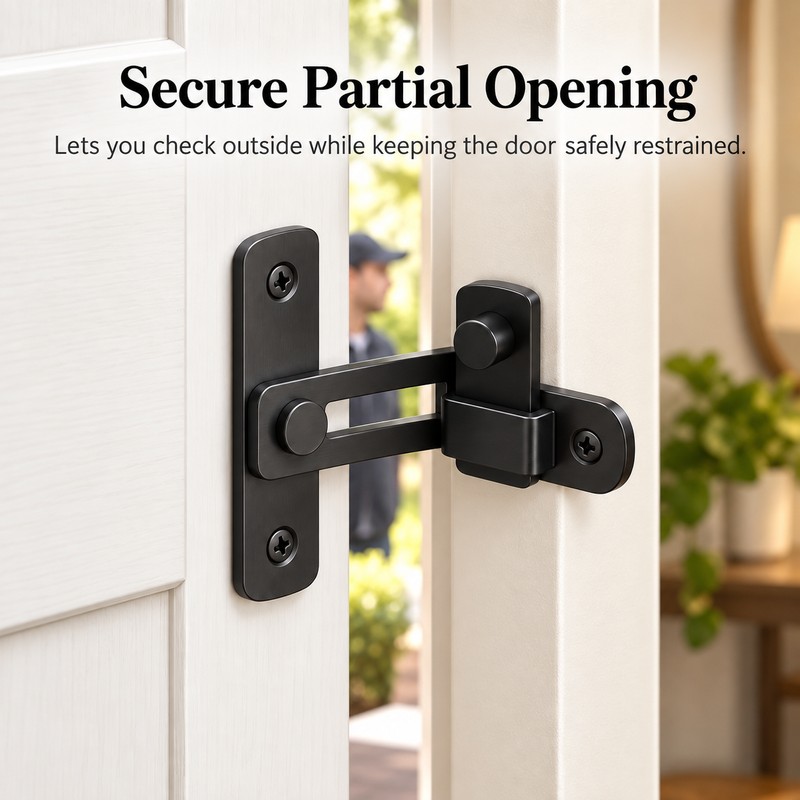 90-Degree Barn Door Latch for Right-Angle Doors – Stainless Steel