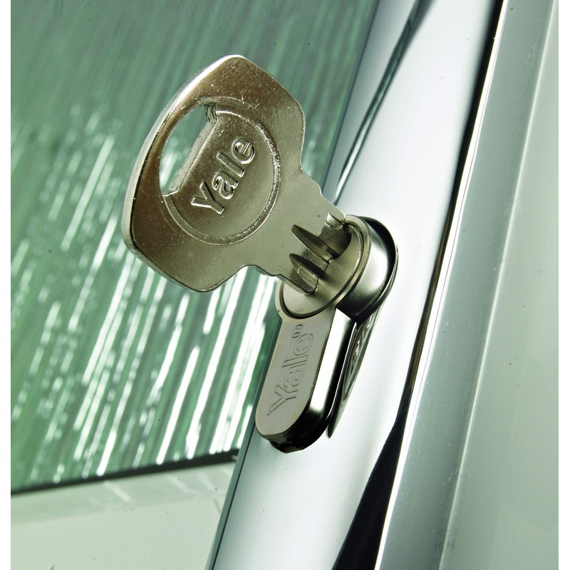 45/55 Nickel Plated Yale Euro Cylinder with 3 x Keys