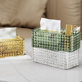 Luxury Wind Tissue Box Simple Paper Box Living Room Coffee Table Creatives Ornaments Decorations Desktop Storage Box Easy Install -C