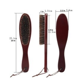Clothing Brush Hair Remover, Clothing Brush, with Truly Soft Horsehair and Wooden Handle, Suitable for Men's Suits, Shoes, Jackets, Furniture, car mats, and pet Hair