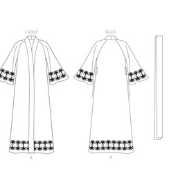 Vogue Misses' Loose-Fitting Robe, Belt, Camisole, Slip, Shorts and Pants Sewing Pattern Kit, Code V1834, Sizes 16-18-20-22-24, Multicolor