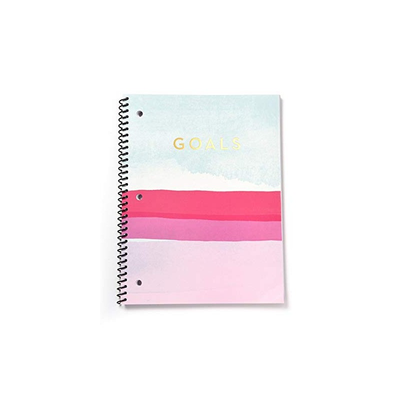 Gartner Studios Goals Spiral Notebook, Pink and Blue, 8 by