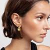 Chunky Gold Stud Half Hoop Earrings,14K Gold Plated Croissant Twist