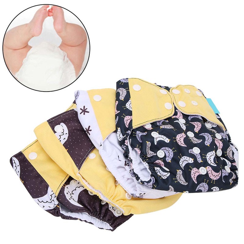 4pcs Baby Diaper Reusable Waterproof Strong Water Absorption Baby Underwear