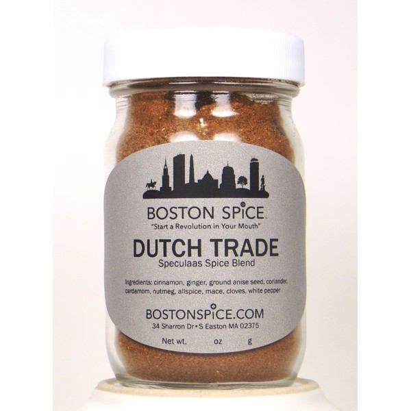Boston Spice Dutch Trade Speculaas Speculoos Handmade Baking Seasoning Mix Blend Windmill Cookies Cakes Fudge Pancakes Holland Ice Cream Dessert Brownies Protein Shakes Smoothies 2oz/57g 1/2 Cup Jar