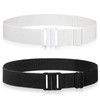2 Pieces Invisible Elastic Belt with Flat Buckle, black