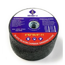 SIGNI 4 inch SiC Silicon Carbide Grinding Stone with 5/8 Arbor Thread for Granite Masonry (C16)