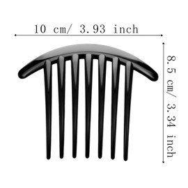 20 Pieces 7 Tooth French Style Twist Comb Plastic Hair Side Combs Hair Accessory for Women (Black and Brown)