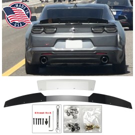 SDeelCase 2 Pcs Gurney Flap Gloss Black Decklid Wickerbill For 16-Up Camaro RS Spoiler