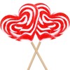 Fruidles Six-Pack 80-Gram Jumbo Heart Swirl Lollipop Red and White