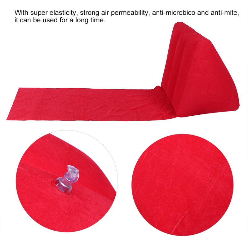 Household Inflatable Triangular Back Support Pillow Portable Folding Cushion Indoor