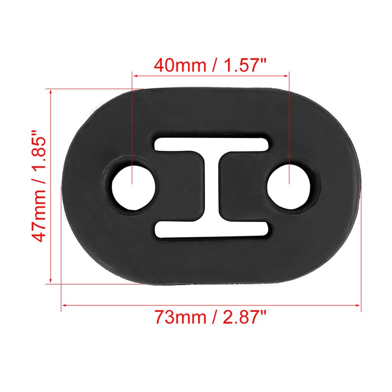 X AUTOHAUX 4pcs 2 Holes 12mm Dia Car Exhaust Hanger