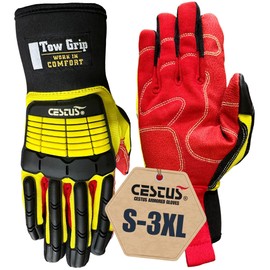 Cestus 3084, ANSI cut A2 Impact Gloves, (1,3,10,50 pairs) Heavy Duty Work Gloves for Construction, Rigging, Tow Truck (1 Pair, X-Large)