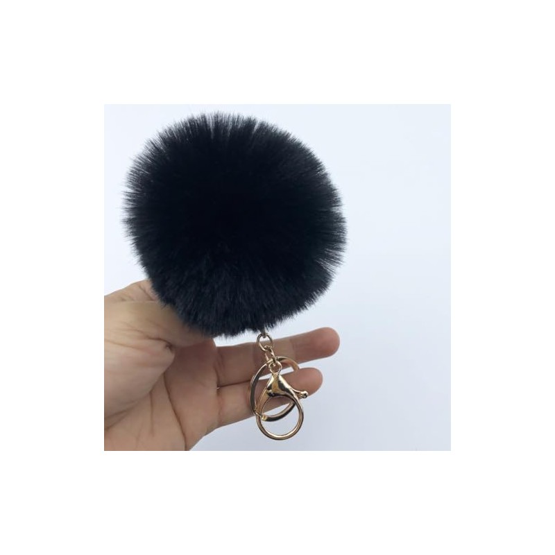 Xsclpomddy Pom Pom Keychain Faux Fur Ball Keychains Fluffy Keyring