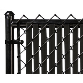 Tube Slats Made in America Privacy Inserts for Chain-Link Fence, Double-Wall Vertical Bottom-Locking Slats for 6' Fence Height (Black)