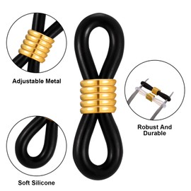 80-Piece Adjustable Silicone Eyeglass Chain Ends - Anti-Slip Retainer Ends for Sunglasses & Sports Eyeglasses, 8 Colors