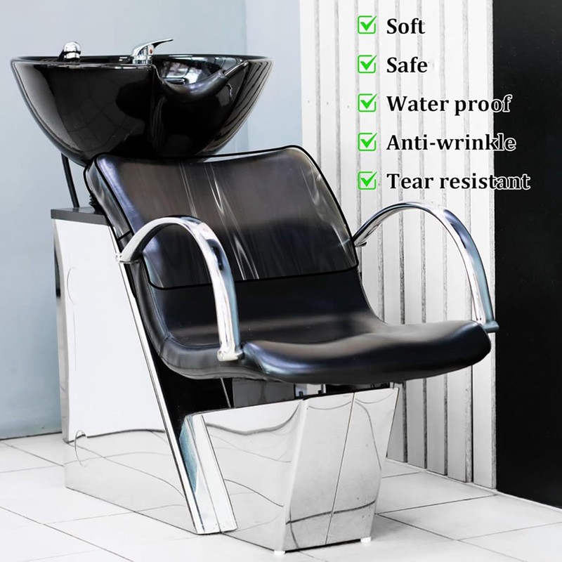 Exqufood 4 Pack Salon Chair Cover Protectors,Clear Square Hairdressing Chair