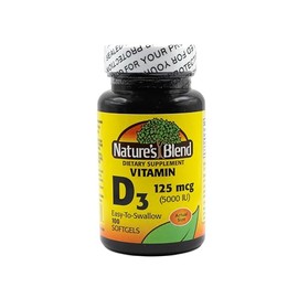 Nature's Blend VITAMIN D3 125 MCG (5000 IU) EASY-to-SWALLOW, 100 SOFTGELS