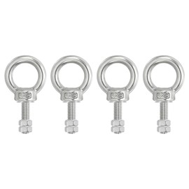 PATIKIL Lifting Shoulder Eye Bolts Pack of 4 M6 x 35 304 Stainless Steel Eye Bolts Thread Screw Eye Bolt Shoulder Ring with Nuts Washers for Lifting Hanging