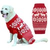 Red Reindeer Large Christmas Dog Sweater, Knit Winter Holiday Festive