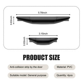 Eratus 4 PCS Door Anti-Collision Strips, 2 Sizes Hollow Cushioning Shock-Absorbing Protection Devices, Embedded Self-Adhesive Decoration for Side Door Edge Bumper, for Most Cars Trucks (Black)