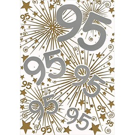 Designer Greetings 95 Repeated in Silver and Gold Foil Age 95 / 95th Birthday Card