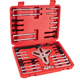 syizyen 46PCS Harmonic Balancer Puller Set, Automotive Power Steering Wheel Pulley Puller Installer Tool Kit, Crankshaft Flywheel Puller Removal Tool Set Works with Most Cars, Pickups, and SUVs