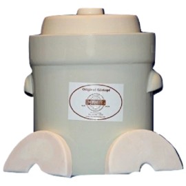 Nik schmitt Gartopf Nik Schmitt 10 Litre WHITE Fermenting Crock, Includes Stones & Lid